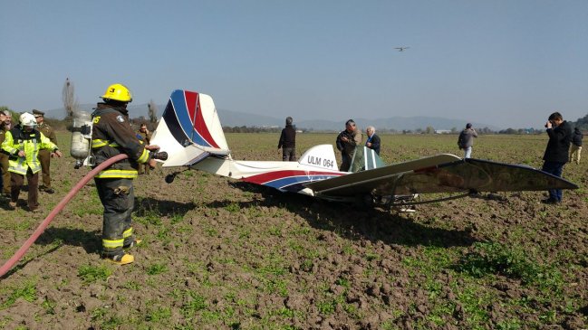 Avioneta capotó cerca de Melipilla