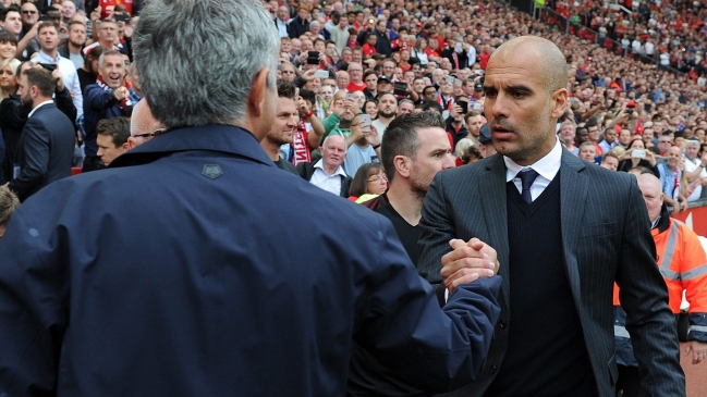 Jose Mourinho y Josep Guardiola tuvieron un saludo afectuoso antes del clásico