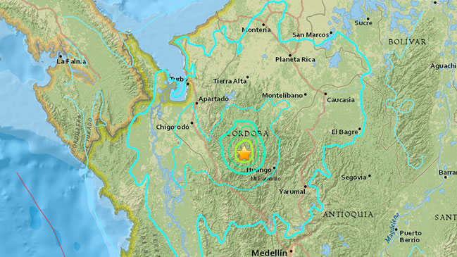 Reportan fuerte sismo en el norte de Colombia