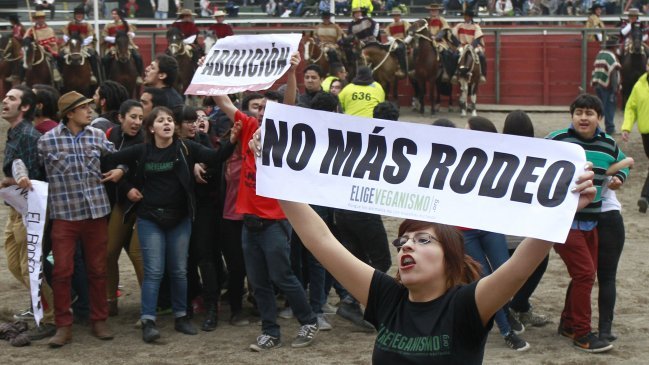 Animalistas irrumpieron en masa en rodeo del Parque Alberto Hurtado