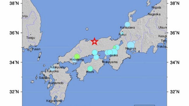 Terremoto 6,6 grados sacudió el oeste de Japón