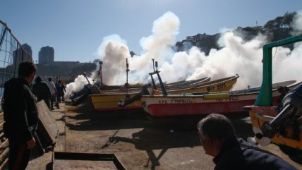 Valparaíso: La protesta de pescadores artesanales en Caleta Portales