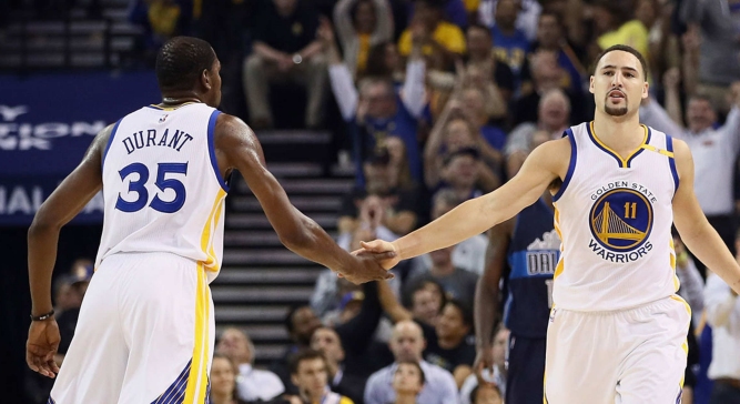 Klay Thompson encendió el ataque de los Warriors ante Dallas