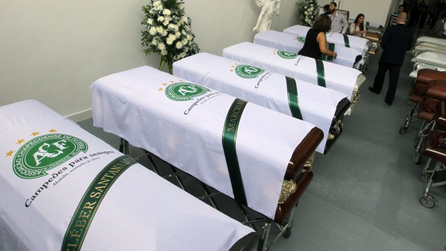 Concluyó el proceso de identificación de los 71 fallecidos en el accidente aéreo de Chapecoense