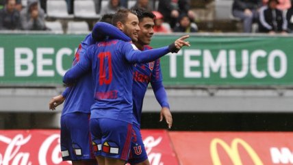 Jonathan Zacaría aumentó la cuenta de U. de Chile ante D. Temuco con un tiro cruzado