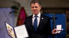 Juan Manuel Santos al recibir el Nobel de la Paz: \