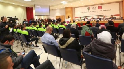 La reunión que sostuvo Palestino con autoridades del Bank of Palestine y la Federación Palestina de Fútbol