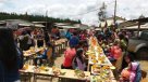 Familias de mineros de Curanilahue se reunieron en las afueras de la mina para Navidad