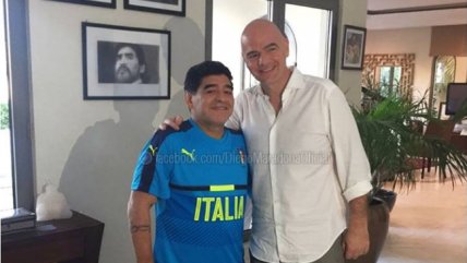  Maradona recibió a Infantino y apoyó Mundial con 48 equipos  