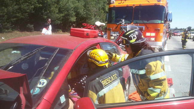 Accidente en congestionada Ruta 68 dejó una mujer lesionada
