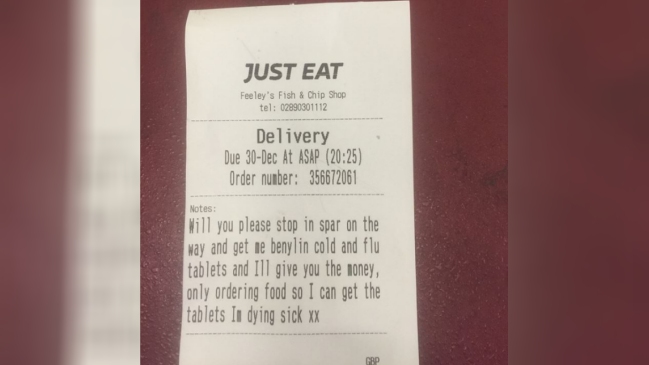 Restaurante cumplió con solicitud de clienta y le llevó su medicina para el resfrío