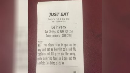 Restaurante cumplió con solicitud de clienta y le llevó su medicina para el resfrío