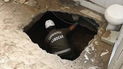   El túnel descubierto bajo una sucursal del banco BBVA 