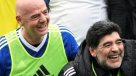 Maradona e Infantino compartieron equipo en la previa de los premios The Best
