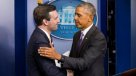 Obama interrumpió última rueda de prensa de su vocero para darle las gracias