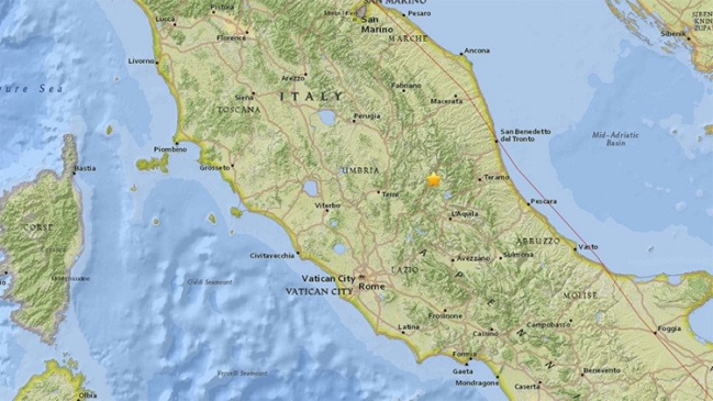 Cuatro terremotos sobre 5,0 Richter sacudieron el centro de Italia
