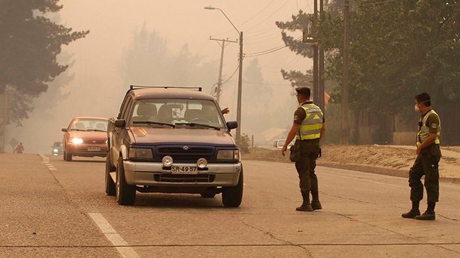 MOP informó interrupciones en rutas por incendios forestales