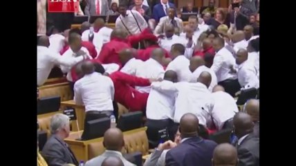   Sudáfrica: Pelea en Parlamento causó suspensión de discurso de presidente 