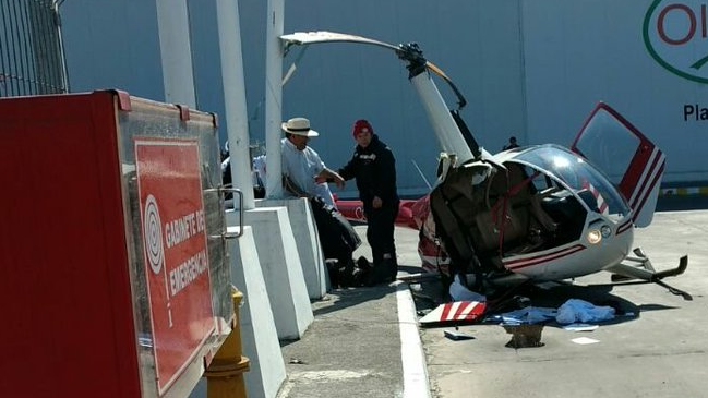 Cuatro personas resultaron heridas al capotar helicóptero en Chillán