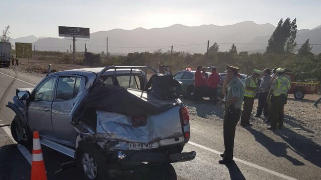 Patrulla de Carabineros protagonizó accidente con seis lesionados en Ruta 5 Norte