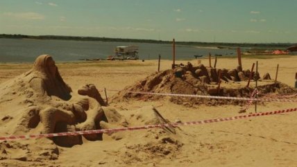   Esculturas de arena en Costanera de Asunción por Semana Santa 