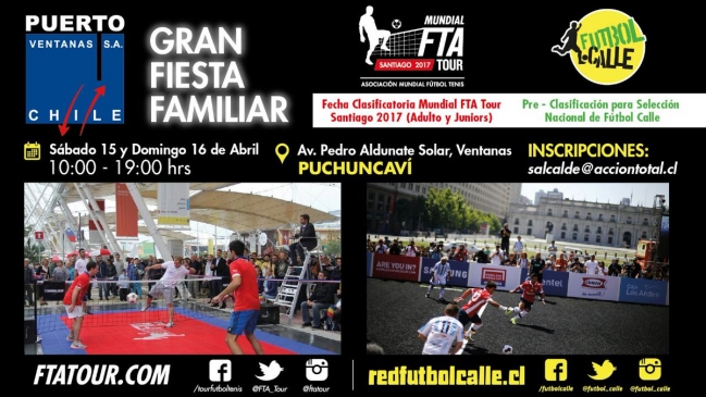 Este fin de semana comenzará el torneo de Fútbol Calle y las Clasificatorias al Mundial de Fútbol Tenis