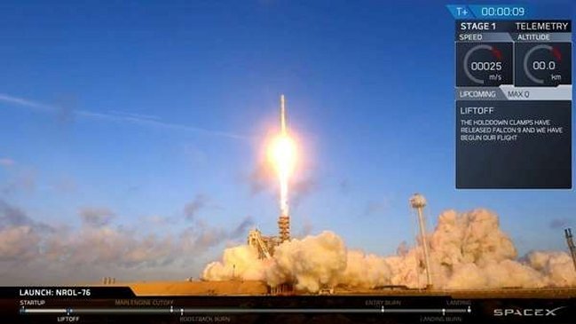 SpaceX lanzó con éxito su primer satélite espía para el gobierno de EE.UU
