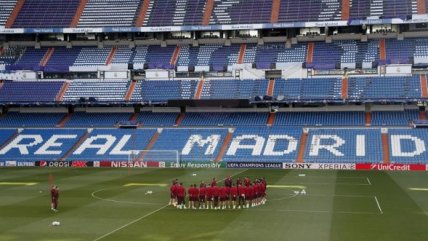 Atlético de Madrid entrenó en el Santiago Bernabéu de cara a semifinales de la Champions