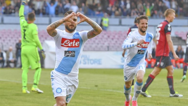 Cagliari de Mauricio Isla cayó ante un Napoli que no se rinde en la lucha por el título