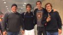 Griezmann y Godín celebraron el triunfo de Pablo Cuevas en Madrid