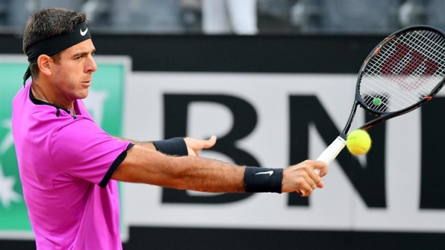 Del Potro se exigió para avanzar en Roma a costa de Dimitrov