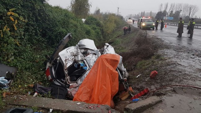 Tres fallecidos deja accidente de tránsito en Ruta 5 Sur