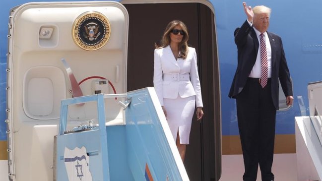 Donald Trump llegó a Tel Aviv para su primera visita a Israel y Palestina