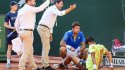 Rogerio Dutra Silva debió abandonar por lesión su duelo ante Stan Wawrinka en Ginebra