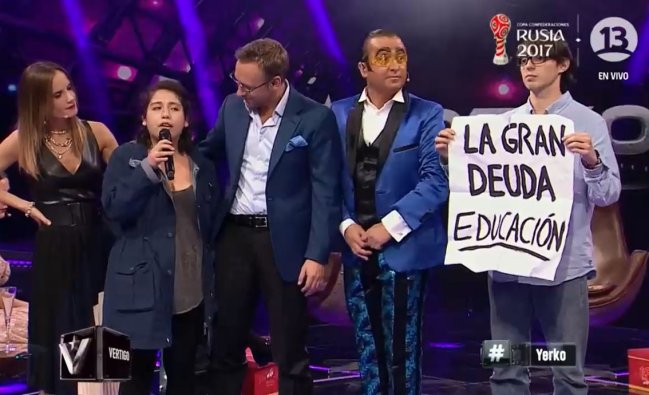 Estudiantes interrumpieron rutina de Yerko Puchento con crítica a Cuenta Pública