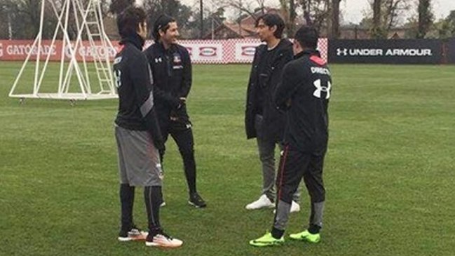 Matías Fernández recordó sus raíces y visitó a Colo Colo en el Monumental