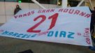 Hinchas llegaron a Aeropuerto de Santiago con lienzo en apoyo a Marcelo Díaz