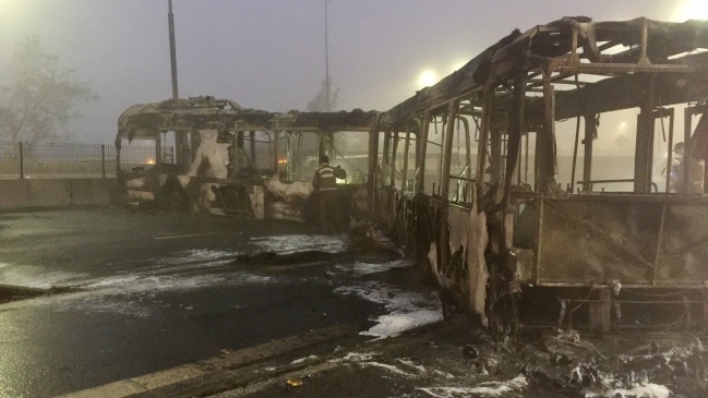 Bus del Transantiago se incendió en Cerrillos