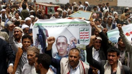   Milicianos huties fueron enterrados en masivo funeral en Yemen 