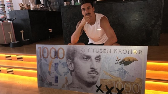 Zlatan Ibrahimovic fue inmortalizado en billete de 1.000 coronas suecas