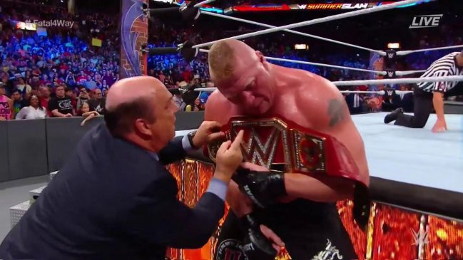 Brock Lesnar sobrevivió a la fatal de cuatro esquinas y retuvo el título universal en Summerslam
