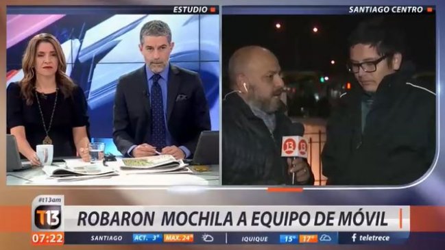 Equipo de Canal 13 sufrió robo mientras hacía un móvil sobre delincuencia