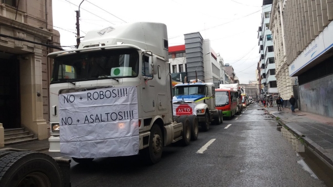 Camioneros se manifestaron en Valparaíso 