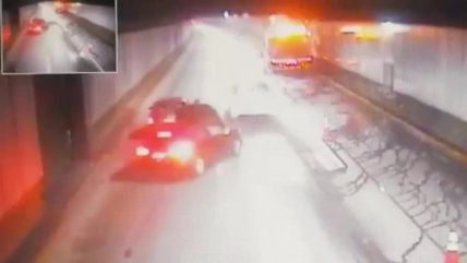   Video muestra magnitud de accidente en Costanera Norte que dejó cinco lesionados 