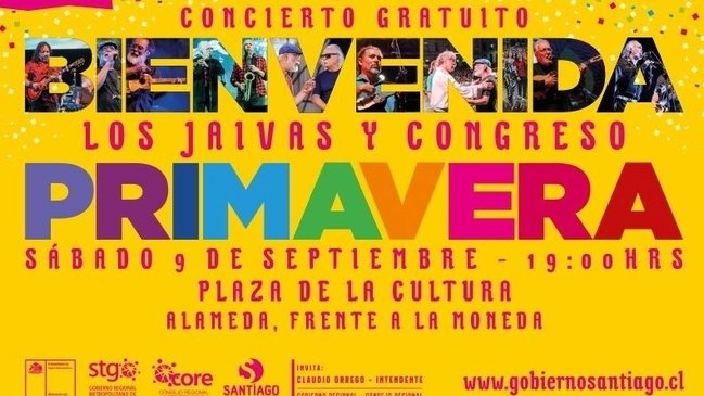 Los Jaivas y Congreso se presentarán en un evento gratuito en Santiago