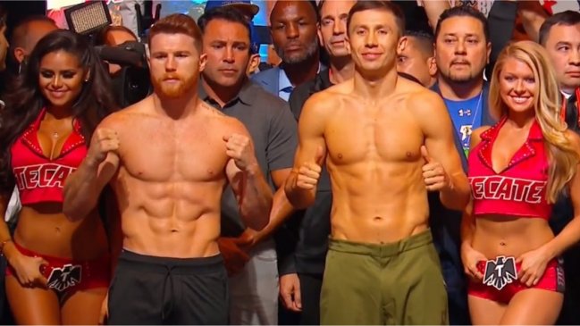 Canelo Alvarez y Gennady Golovkin superaron el pesaje y están listos para la pelea del sábado