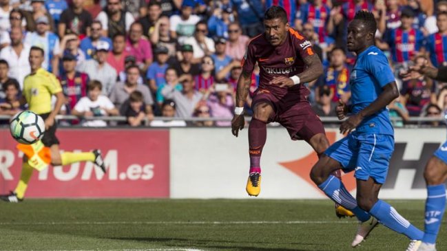 El brasileño Paulinho le dio el triunfo a FC Barcelona ante Getafe por la liga española