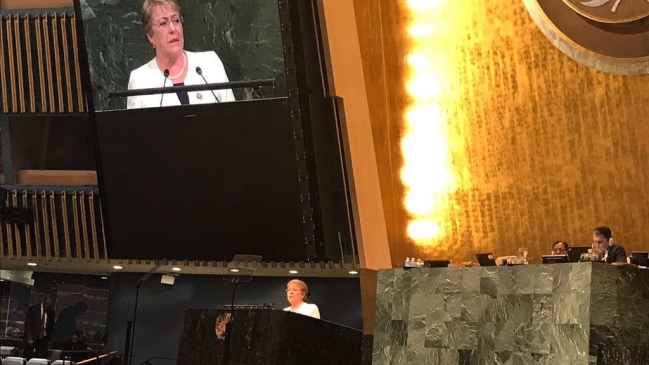 Bachelet remarcó el crecimiento sustentable y la cooperación en último discurso en la ONU