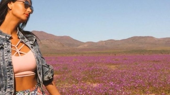 El alocado registro de Pamela Díaz en el desierto florido