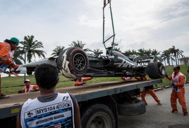 Accidente de Romain Grosjean marcó prácticas libres en GP de Malasia